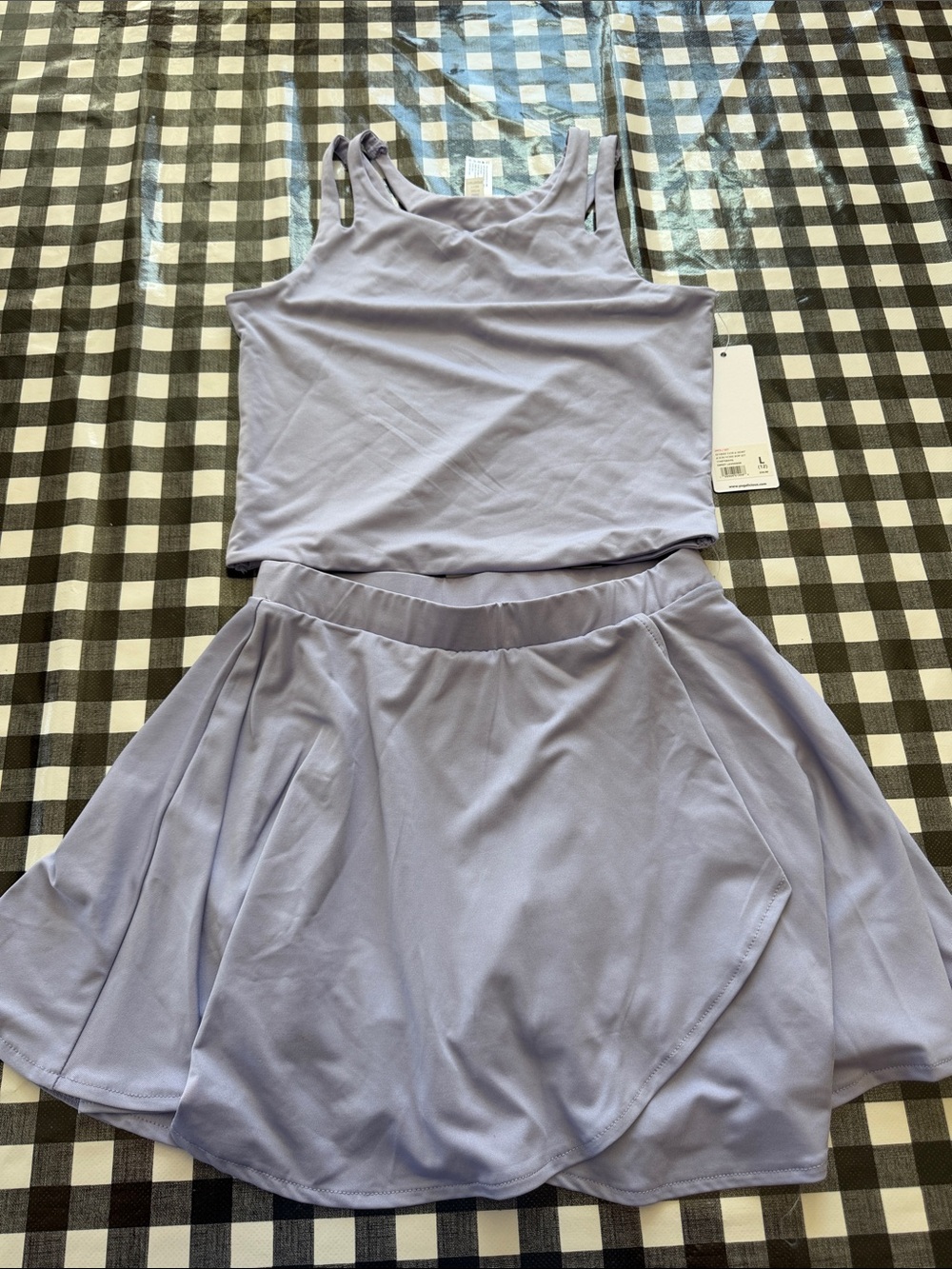 Girls Yogalicious Workout Lavender Athletic Tank & Skort Set Size Large(12)